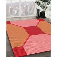 Patterned Ruby Red Rug, pat3366rd