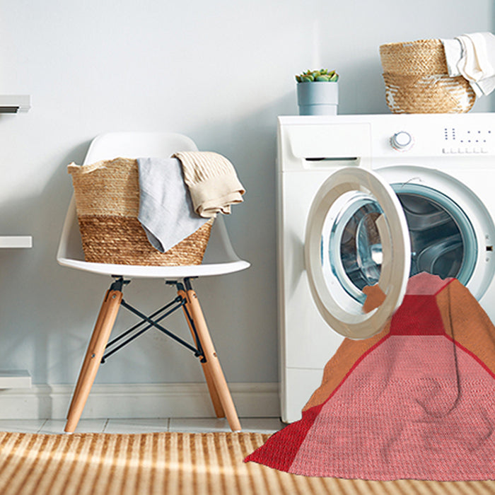 Machine Washable Transitional Ruby Red Rug in a Washing Machine, wshpat3366rd