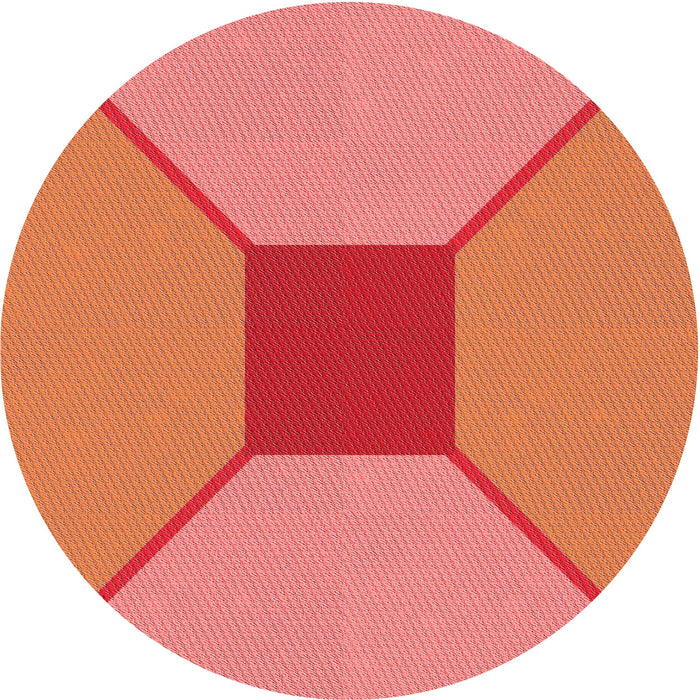 Square Patterned Ruby Red Rug, pat3366rd