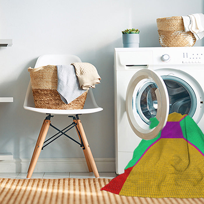 Machine Washable Transitional Green Rug in a Washing Machine, wshpat3366