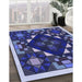 Patterned Denim Dark Blue Rug in Family Room, pat3367blu