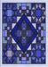 Patterned Denim Dark Blue Rug, pat3367blu