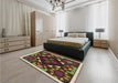 Patterned Dark Scarlet Red Rug in a Bedroom, pat3367brn