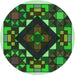 Square Patterned Dark Forest Green Rug, pat3367grn