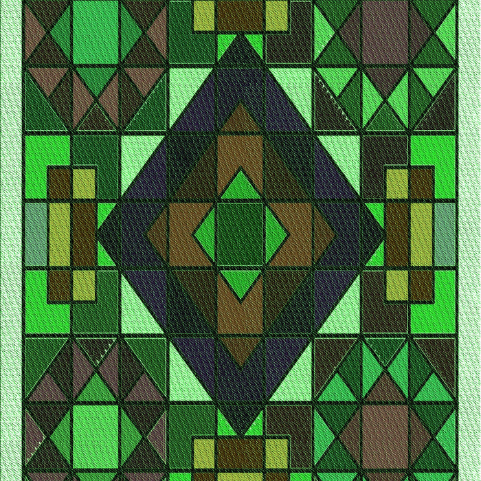 Patterned Dark Forest Green Rug, pat3367grn
