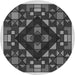 Square Patterned Charcoal Black Rug, pat3367gry