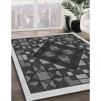 Patterned Charcoal Black Rug, pat3367gry