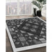 Patterned Charcoal Black Rug in Family Room, pat3367gry