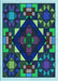 Patterned Green Rug, pat3367lblu