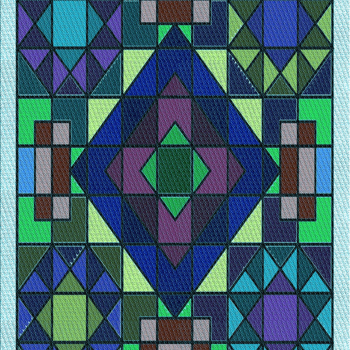 Patterned Green Rug, pat3367lblu