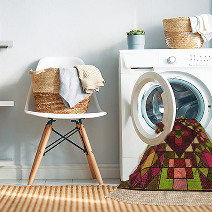 Machine Washable Transitional Peru Brown Rug in a Washing Machine, wshpat3367org