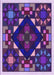 Machine Washable Transitional Lilac Purple Rug, wshpat3367pur