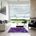 Square Patterned Lilac Purple Rug in a Living Room, pat3367pur