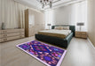 Patterned Lilac Purple Rug in a Bedroom, pat3367pur