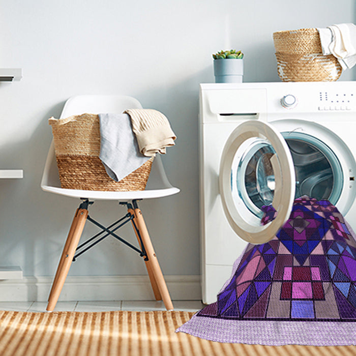 Machine Washable Transitional Lilac Purple Rug in a Washing Machine, wshpat3367pur
