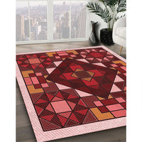 Patterned Crimson Red Rug, pat3367rd