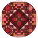 Square Patterned Crimson Red Rug, pat3367rd