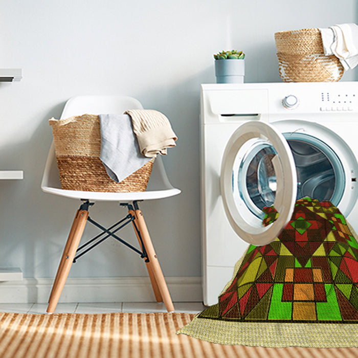 Machine Washable Transitional Maroon Red Rug in a Washing Machine, wshpat3367yw