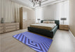 Patterned Sky Blue Rug in a Bedroom, pat3368blu