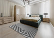 Patterned Dark Gray Rug in a Bedroom, pat3368gry