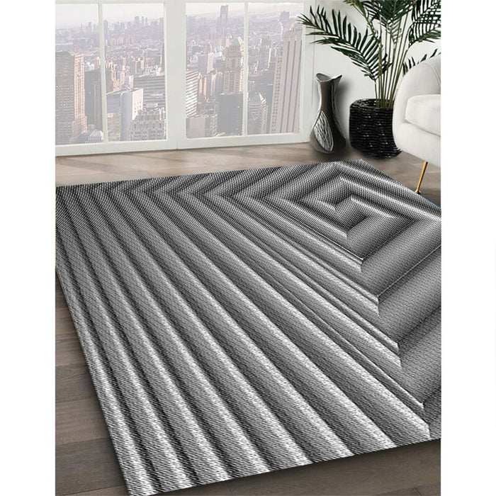 Patterned Dark Gray Rug in Family Room, pat3368gry