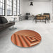 Round Patterned Mahogany Brown Rug in a Office, pat3368org