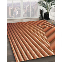 Patterned Mahogany Brown Rug, pat3368org