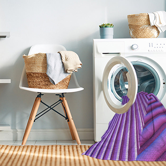 Machine Washable Transitional Purple Rug in a Washing Machine, wshpat3368pur