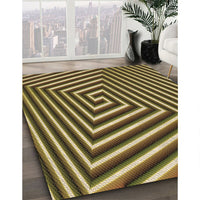 Patterned Metallic Gold Rug, pat3369brn