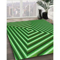 Patterned Deep Emerald Green Rug, pat3369grn