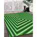 Patterned Deep Emerald Green Rug in Family Room, pat3369grn
