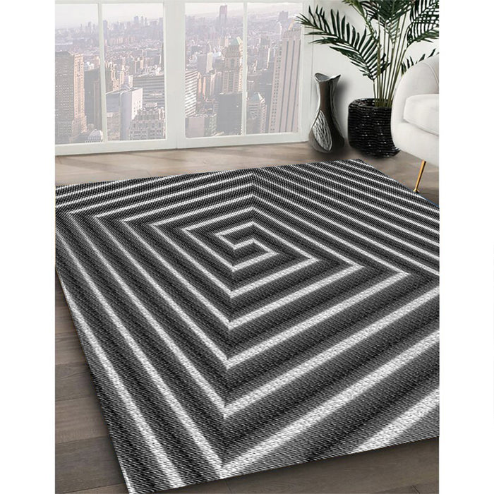 Patterned Gunmetal Gray Rug in Family Room, pat3369gry