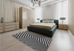 Patterned Gunmetal Gray Rug in a Bedroom, pat3369gry