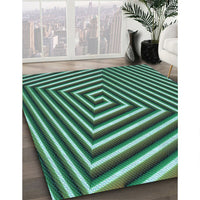 Patterned Mint Green Rug, pat3369lblu