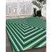 Patterned Mint Green Rug in Family Room, pat3369lblu