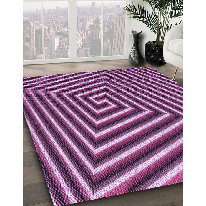 Patterned Orchid Purple Rug in Family Room, pat3369pur