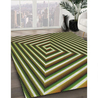 Patterned Avocado Green Novelty Rug, pat3369