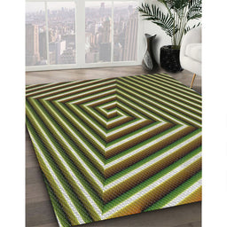 Patterned Avocado Green Novelty Rug in Family Room, pat3369