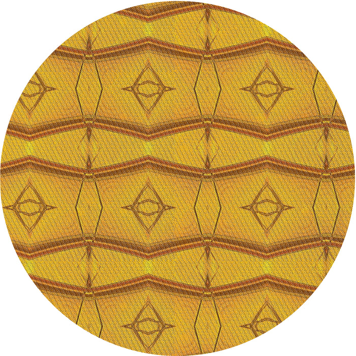 Sideview of Patterned Deep Yellow Novelty Rug, pat336