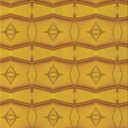 Square Patterned Deep Yellow Novelty Rug, pat336