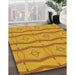 Machine Washable Transitional Deep Yellow Rug in a Family Room, wshpat336