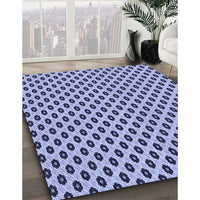 Patterned Deep Periwinkle Purple Rug, pat337blu