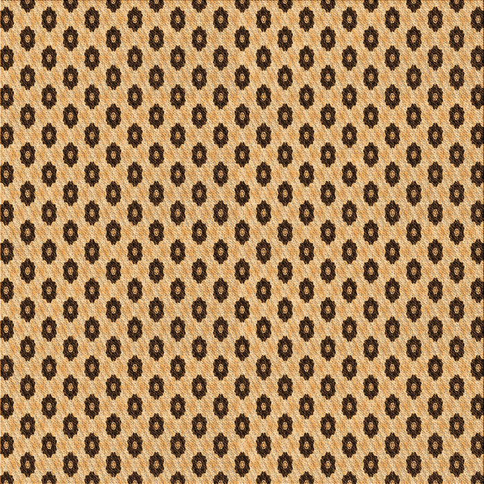 Round Patterned Yellow Orange Rug, pat337org