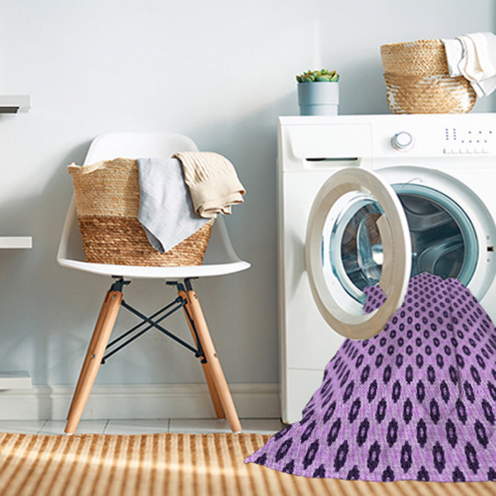Machine Washable Transitional Pastel Purple Pink Rug in a Washing Machine, wshpat337pur
