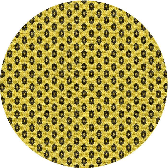 Square Patterned Yellow Rug, pat337yw