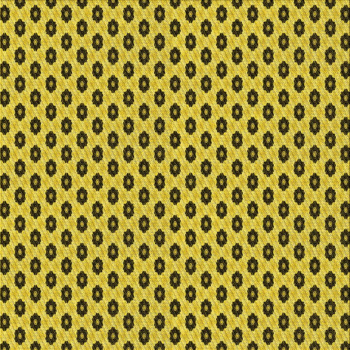 Round Patterned Yellow Rug, pat337yw