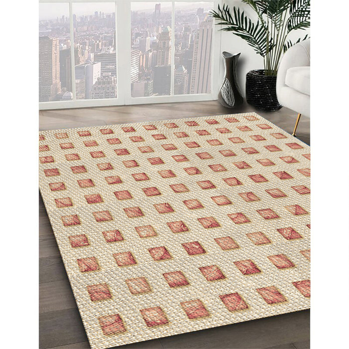 Machine Washable Transitional Vanilla Gold Rug in a Family Room, wshpat3370brn