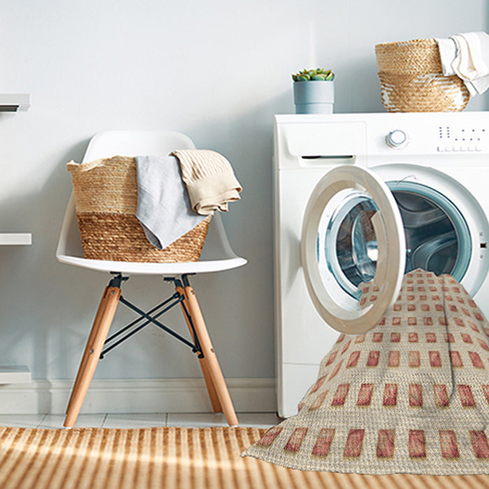 Machine Washable Transitional Vanilla Gold Rug in a Washing Machine, wshpat3370brn