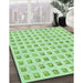 Patterned Green Rug in Family Room, pat3370grn