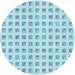 Square Patterned Iceberg Blue Rug, pat3370lblu